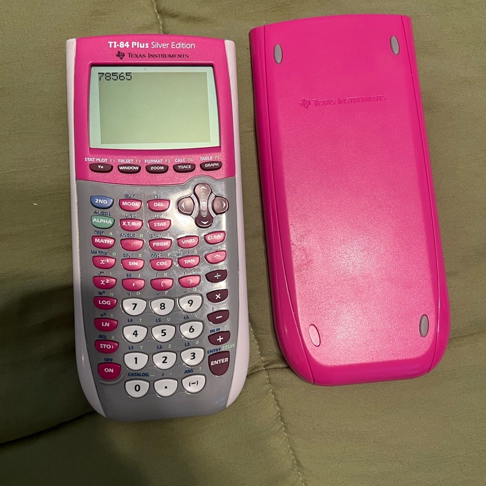 Texas Instruments TI-84 Plus Silver Edition Pink Gray Graphing Calculator TI84